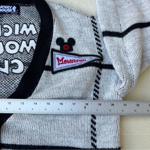 Disney Mouseketeers Mickey Mouse Club Grayscale Cardigan Sweater-Sz XS - Picture 6 of 9